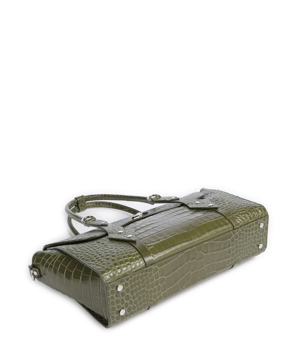 Vivienne Westwood Bettina Embossed Croc Medium Tote bag khaki