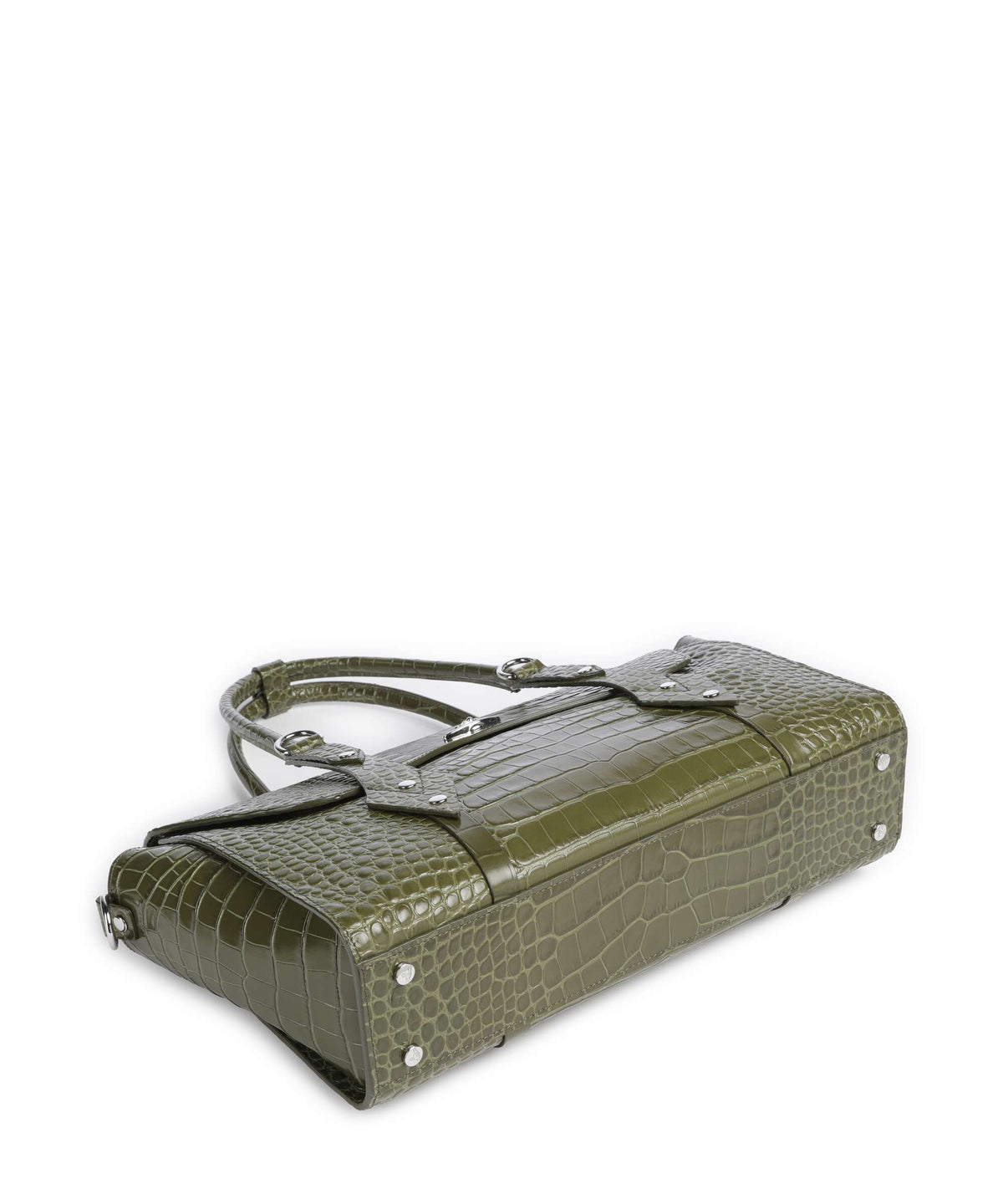 Vivienne Westwood Bettina Embossed Croc Medium Tote bag khaki