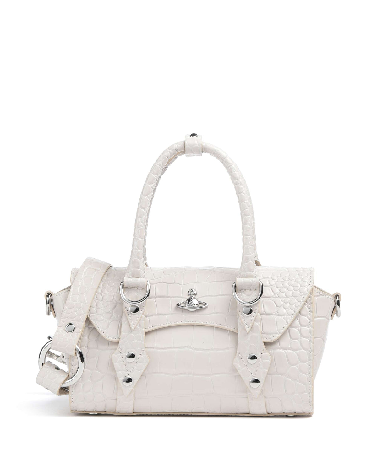 Vivienne Westwood Bettina Embossed Croc Mini Handbag pearl white