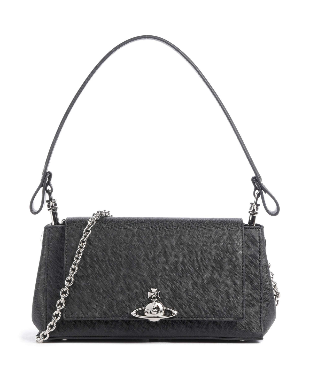 Vivienne Westwood Hazel Saffiano Plain Medium Shoulder bag black
