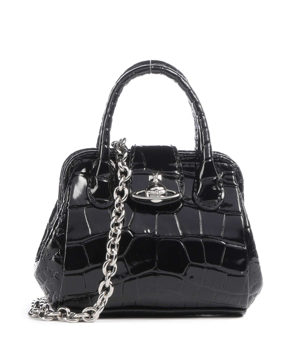 Vivienne Westwood Pamela Embossed Croc Mini Crossbody bag black
