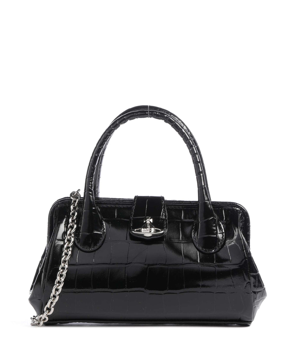 Vivienne Westwood Pamela Embossed Croc Small Crossbody bag black