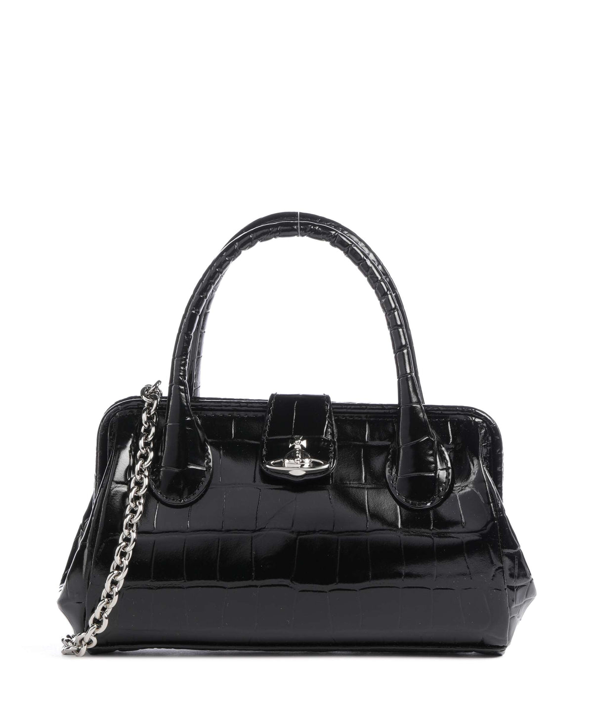 Vivienne Westwood Pamela Embossed Croc Small Crossbody bag black