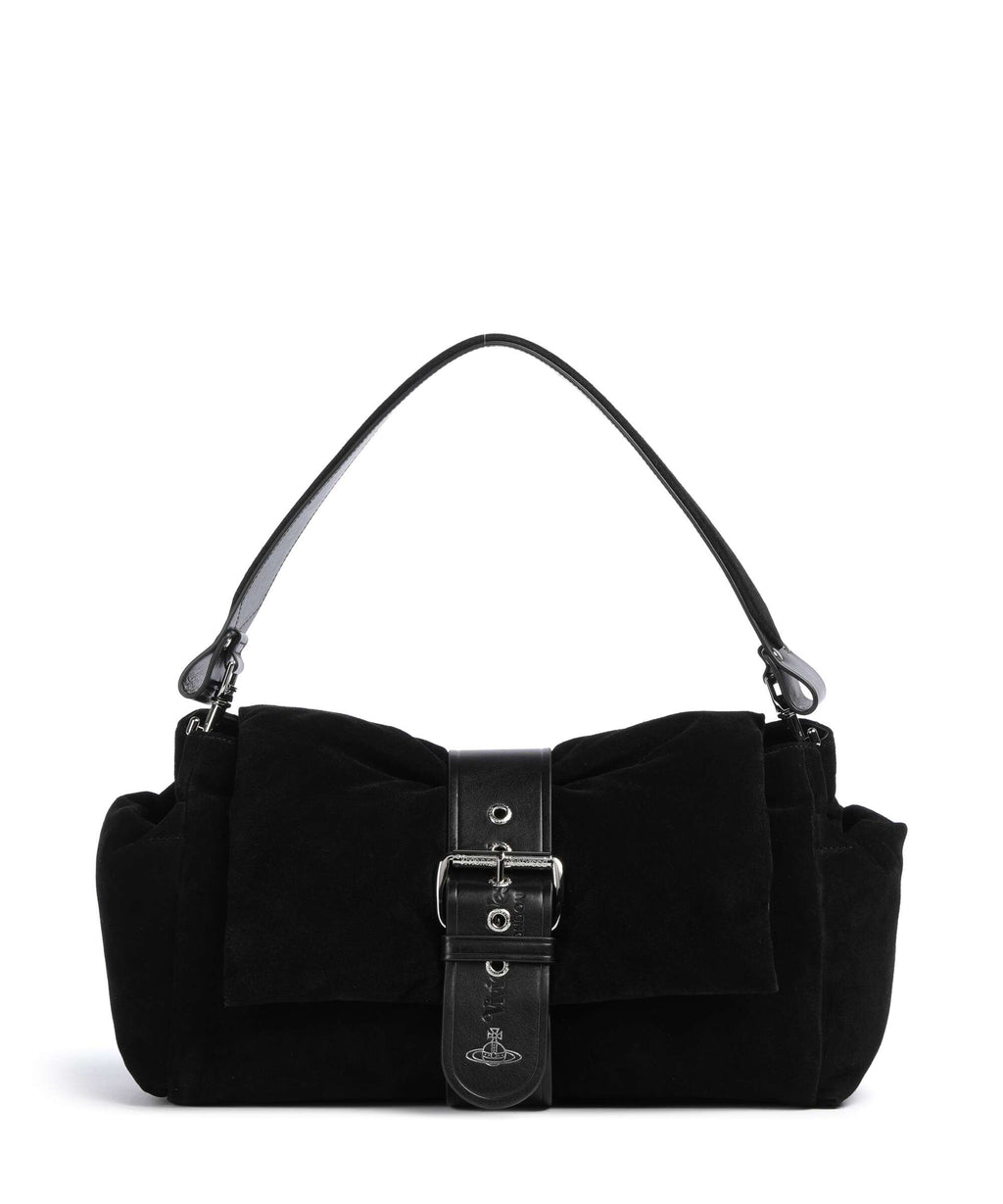 Vivienne Westwood Hazel Treasure Suede XL Shoulder bag black