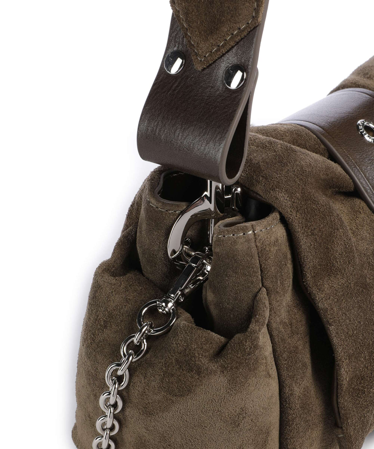 Vivienne Westwood Hazel Treasure Suede Shoulder bag khaki