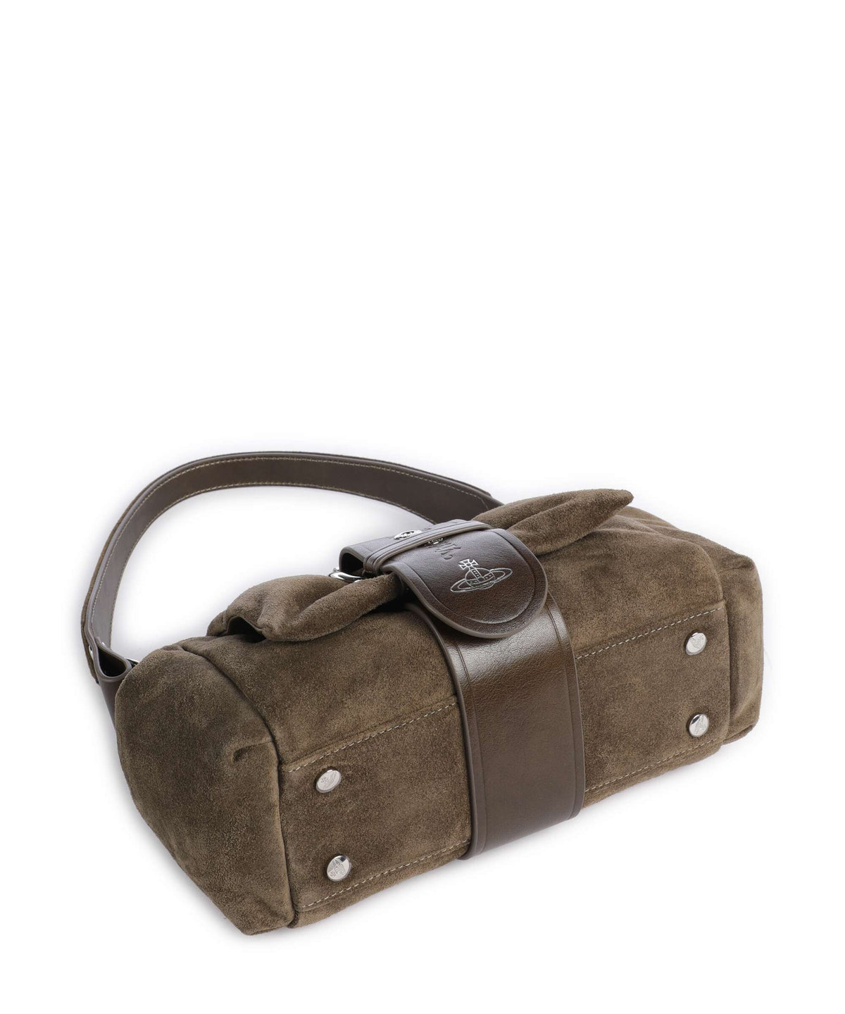 Vivienne Westwood Hazel Treasure Suede Shoulder bag khaki