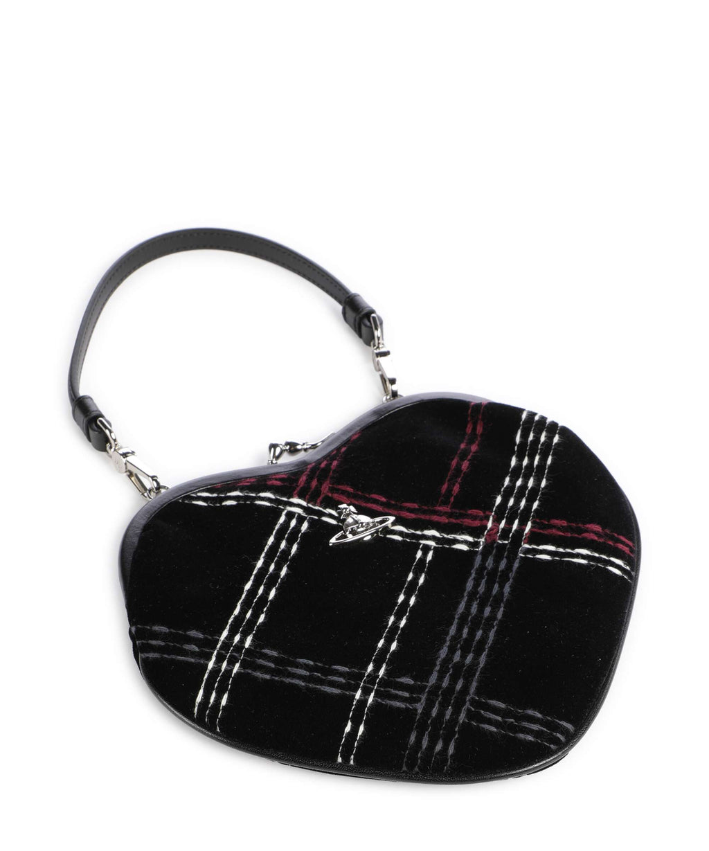 Vivienne Westwood Belle Heart Frame Velvet Check Handbag black/multicolor