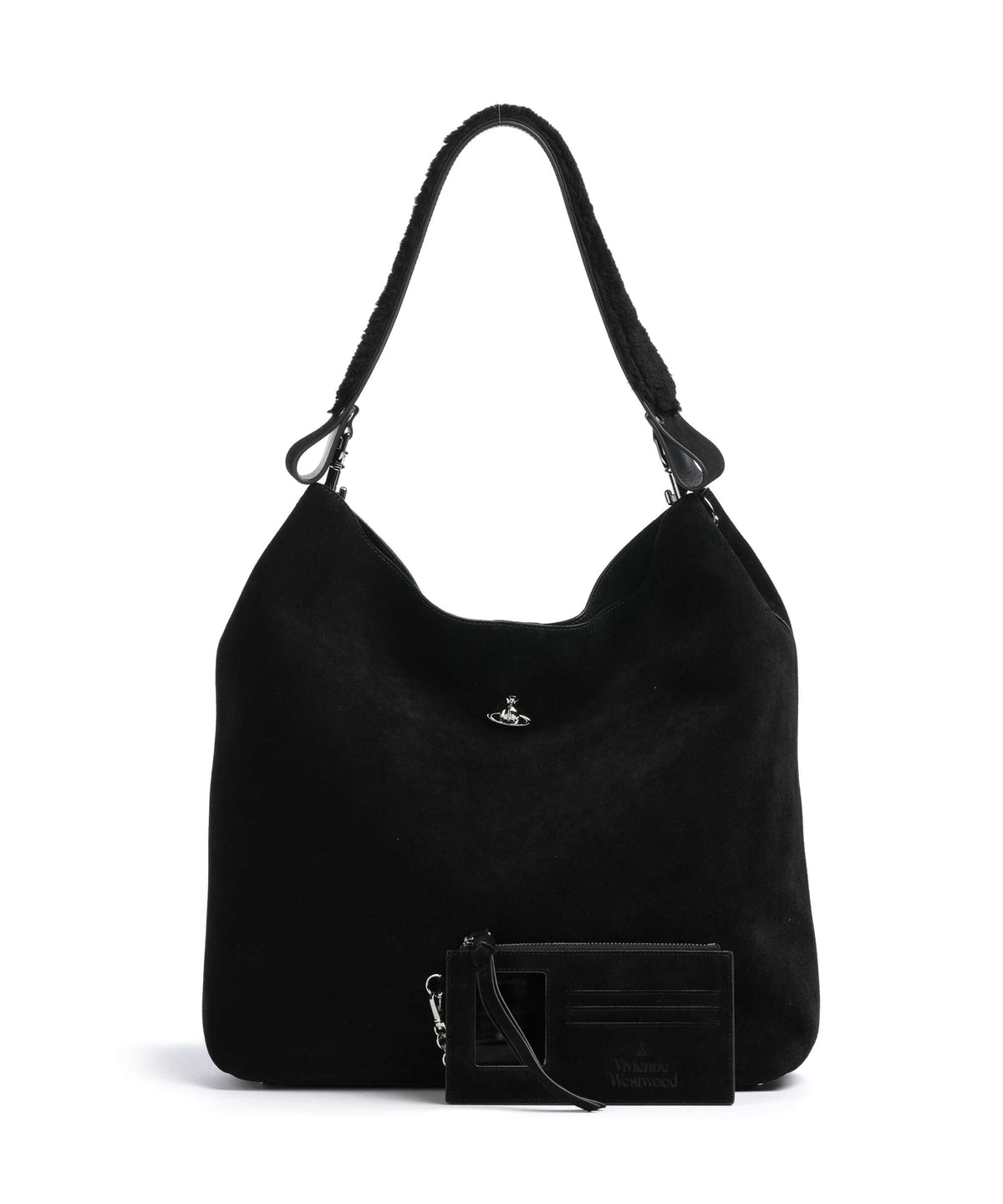 Vivienne Westwood Lottie Suede Large Hobo bag black