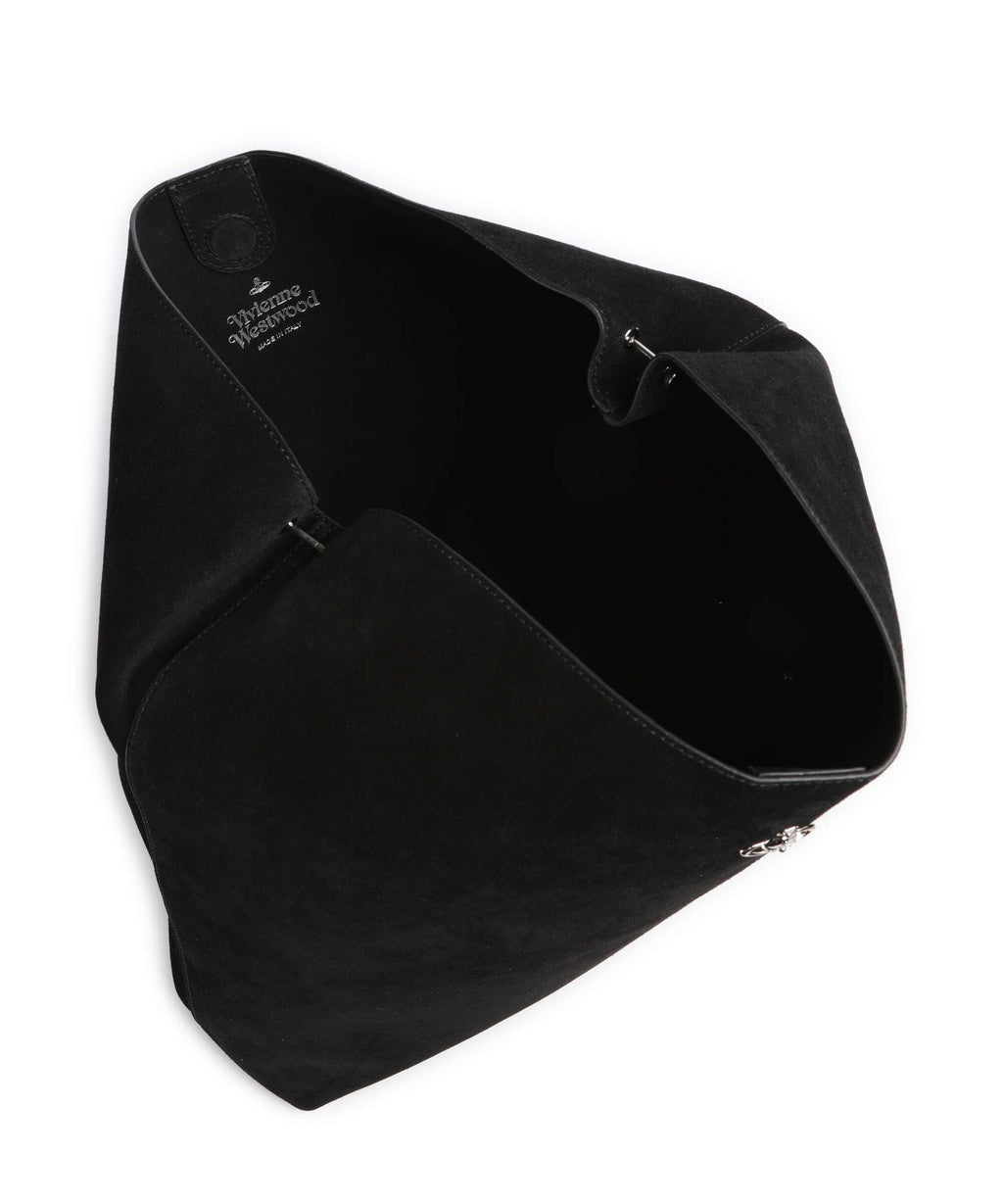 Vivienne Westwood Lottie Suede Large Hobo bag black