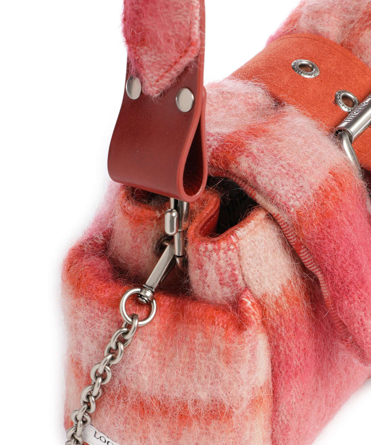 Vivienne Westwood Hazel Treasure Tartan Mohair Shoulder bag fraser pink