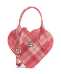 Vivienne Westwood Josephine Heart Wool Tartan Handbag fraser pink
