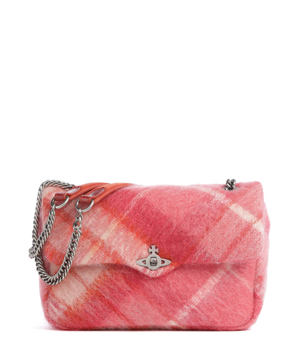 Vivienne Westwood Anita Tartan Mohair M Shoulder bag fraser pink