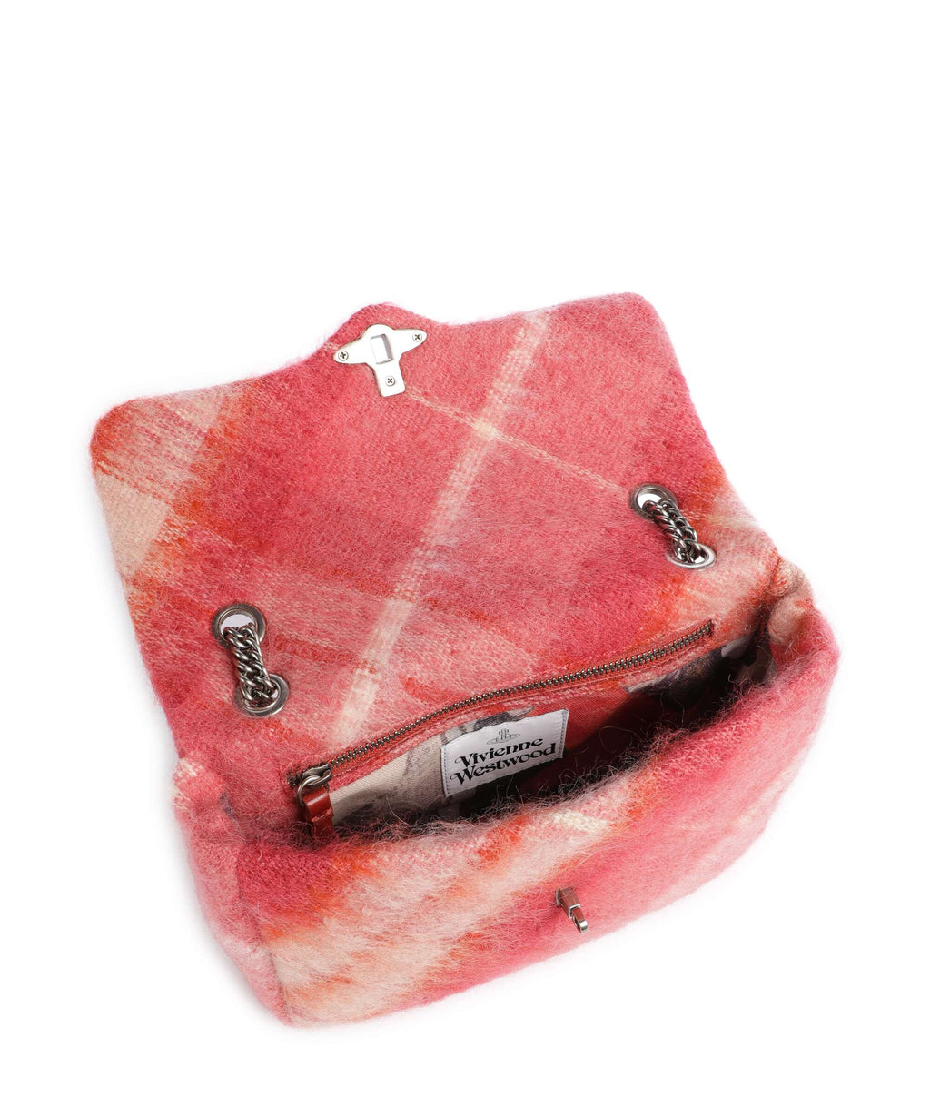 Vivienne Westwood Anita Tartan Mohair M Shoulder bag fraser pink