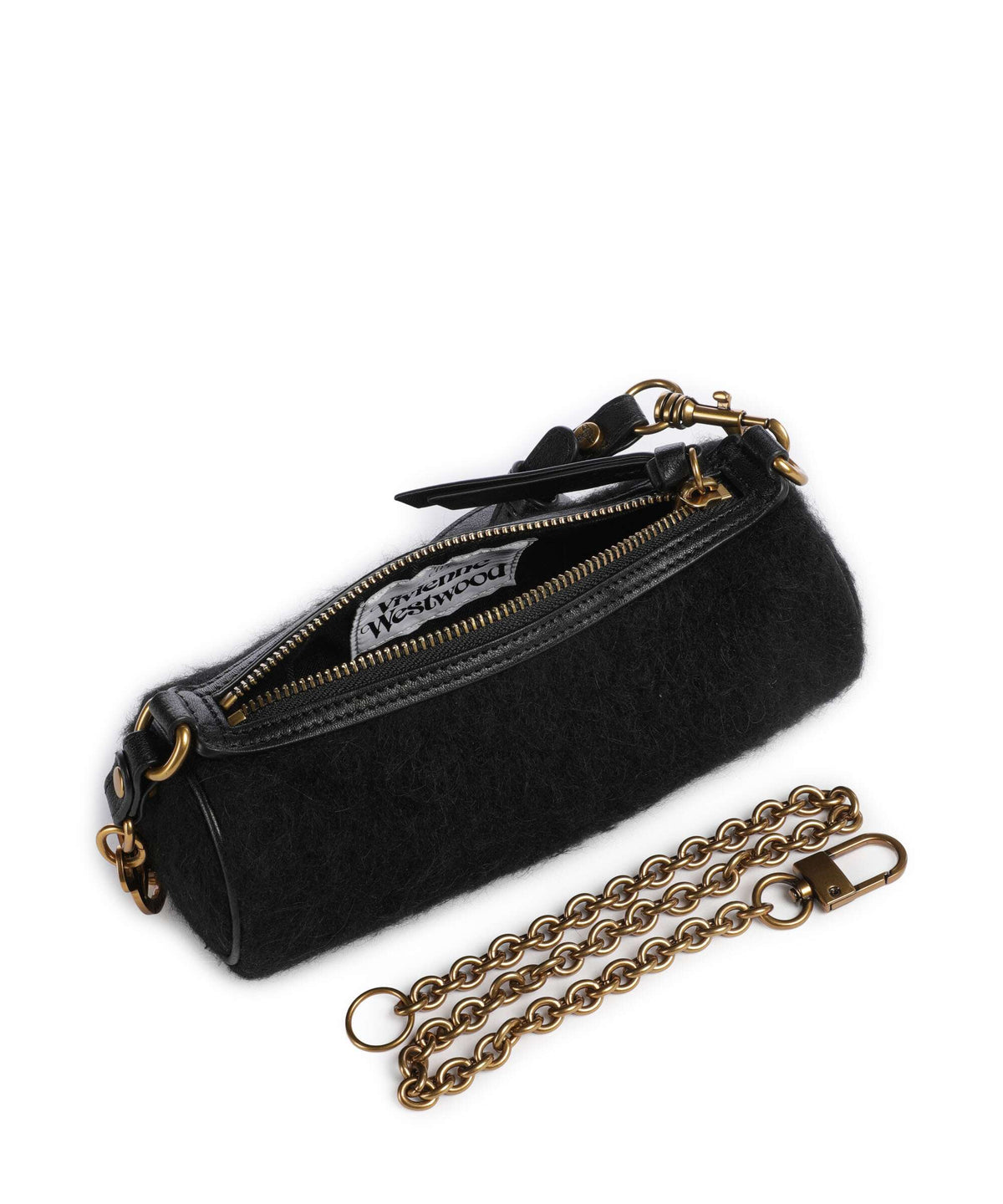 Vivienne Westwood Cindy Mohair Effect Small Shoulder bag black