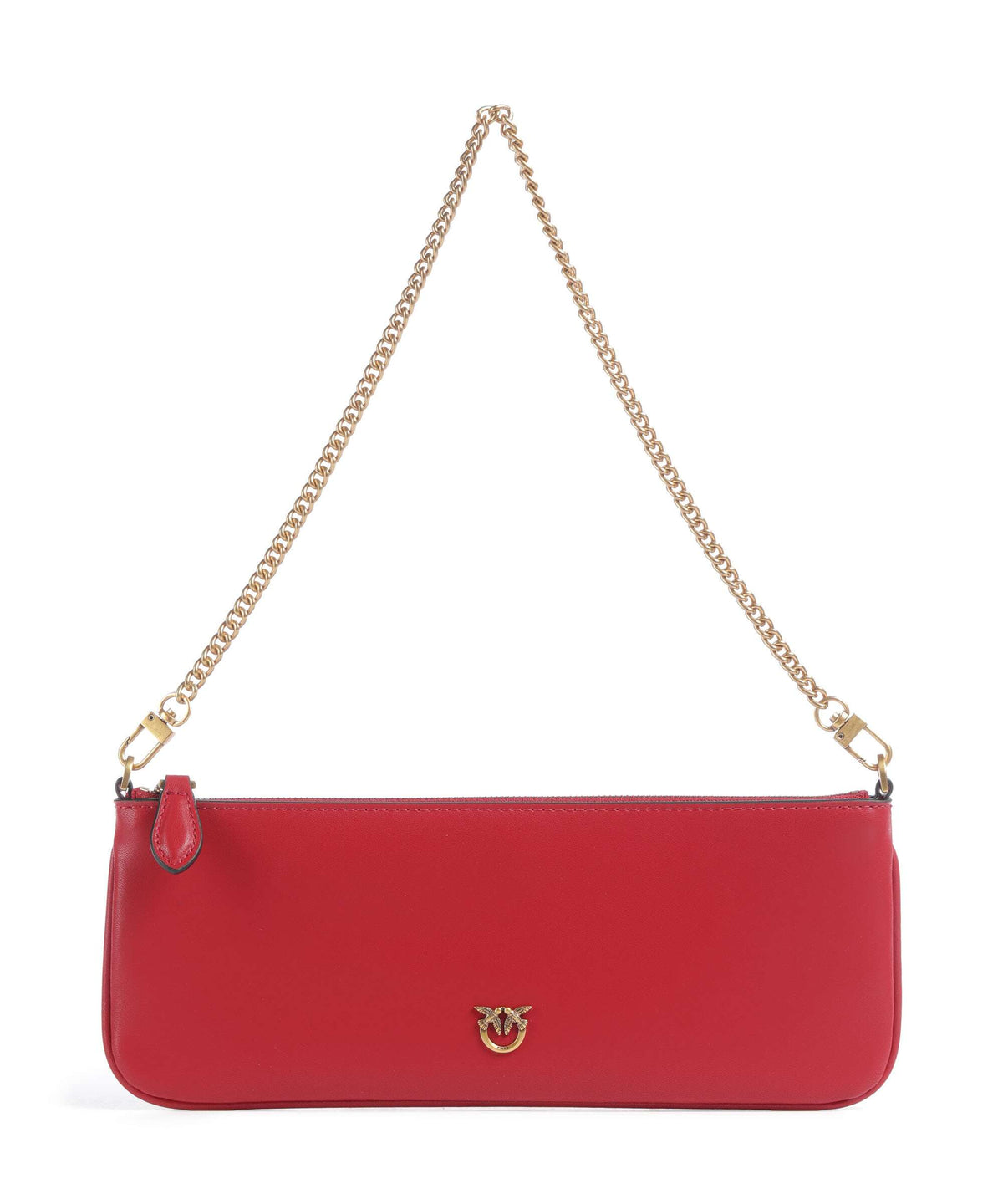 Pinko Flat Horizontal Shoulder bag rosso rio/antique gold
