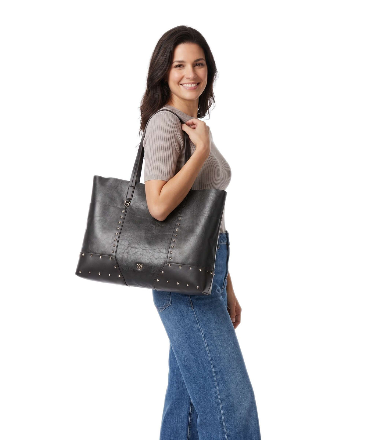 Pinko Tote bag dark brown/gold