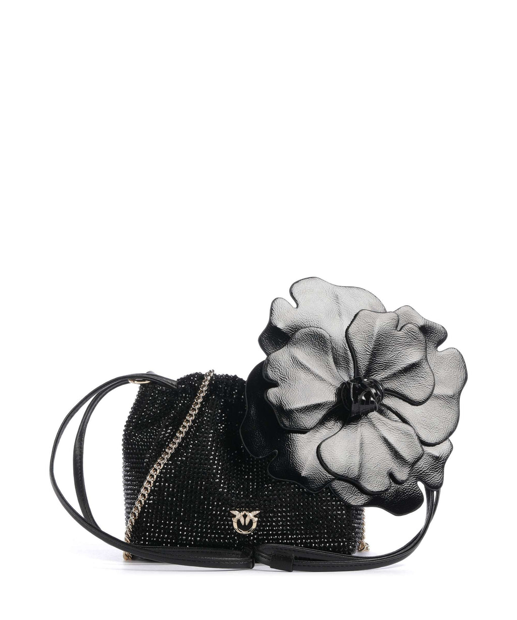 Pinko Flower Bucket bag nero/limousine/oro