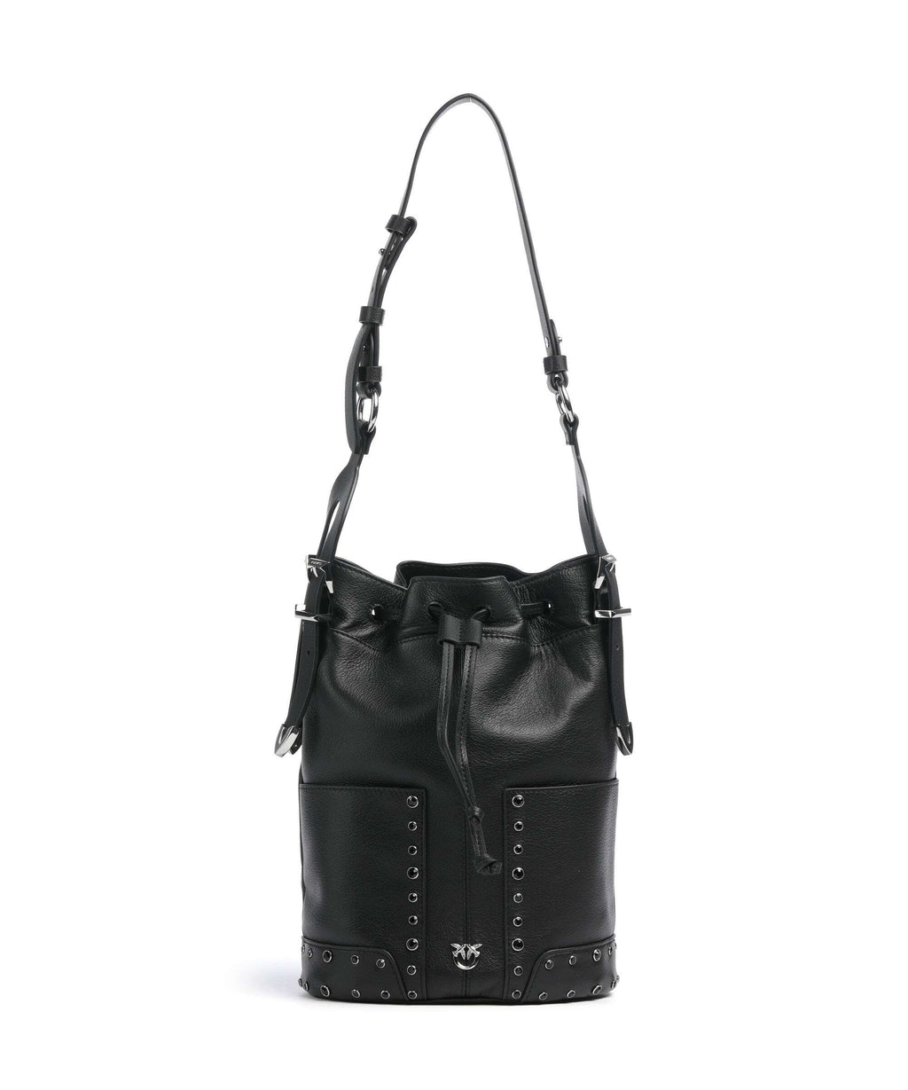 Pinko Mini Bucket bag nero/limousine/shiny nickel