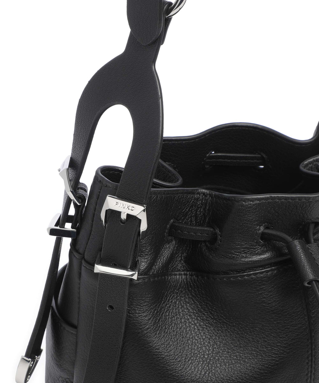 Pinko Mini Bucket bag nero/limousine/shiny nickel