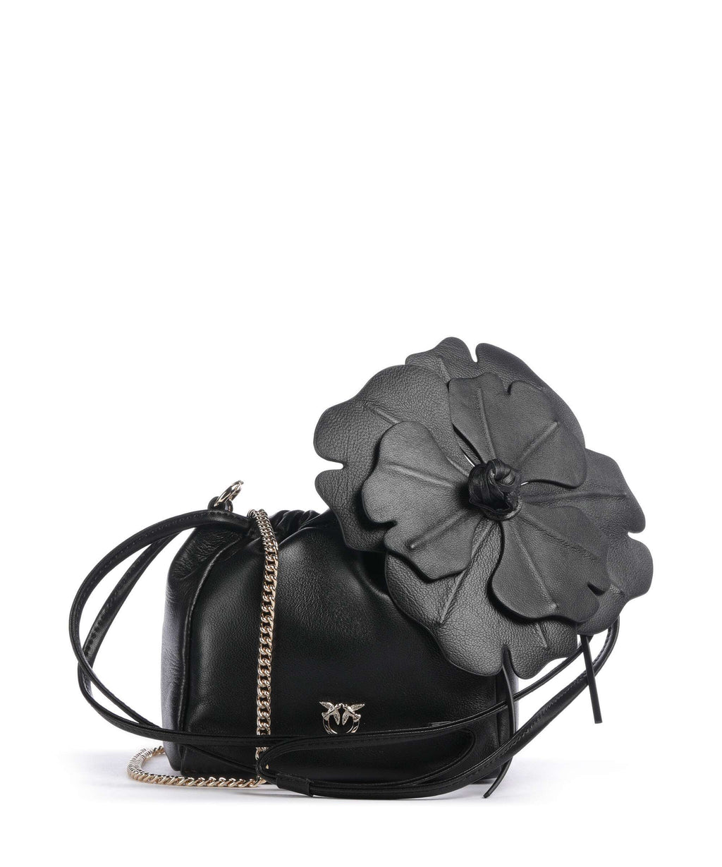 Pinko Flower Bucket bag nero/limousine/oro