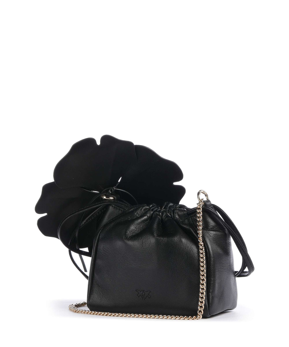 Pinko Flower Bucket bag nero/limousine/oro