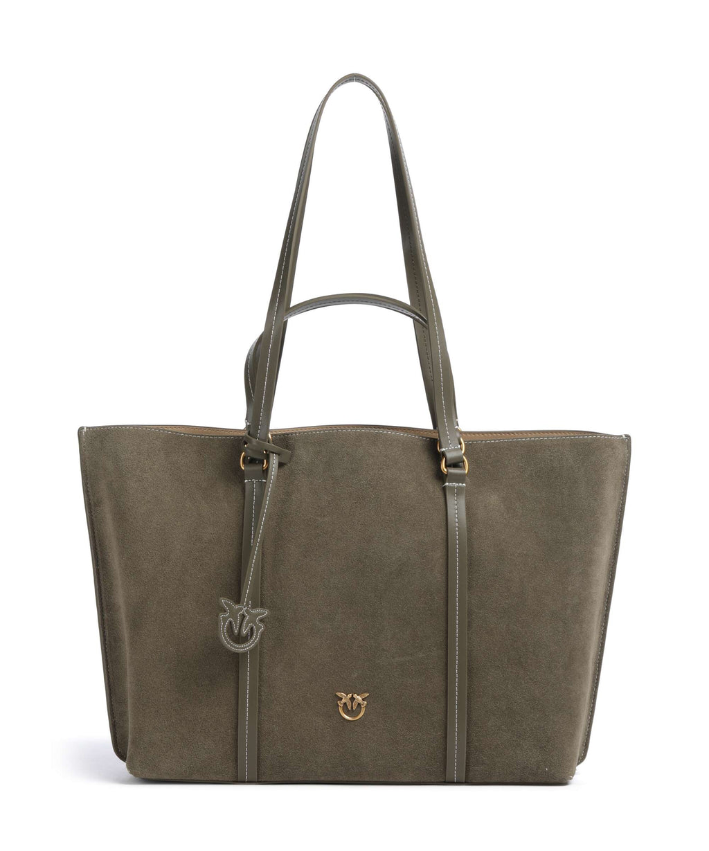 Pinko Carrie Big Tote bag verde/oliva scuro/antique gold
