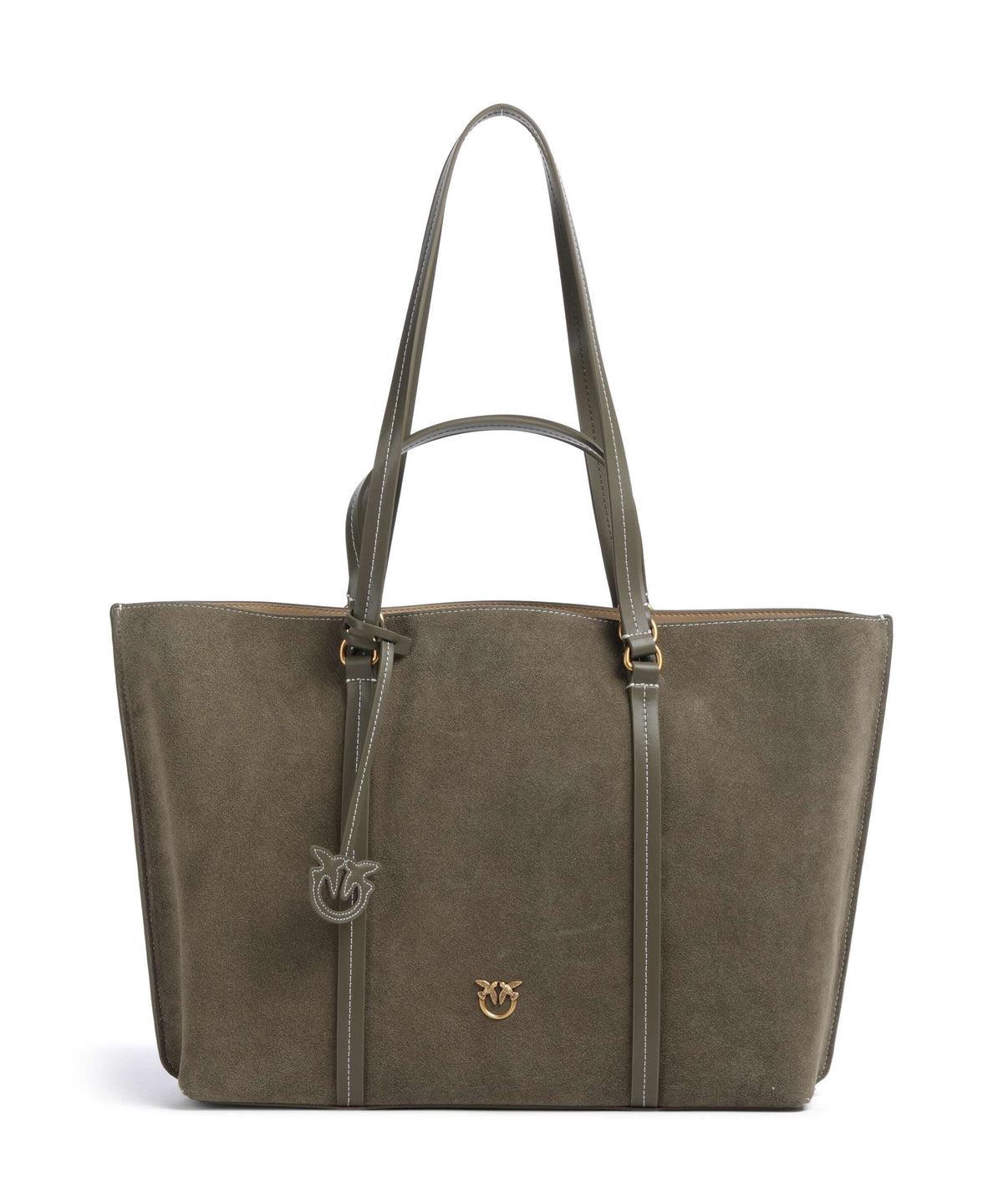 Pinko Carrie Big Tote bag verde/oliva scuro/antique gold