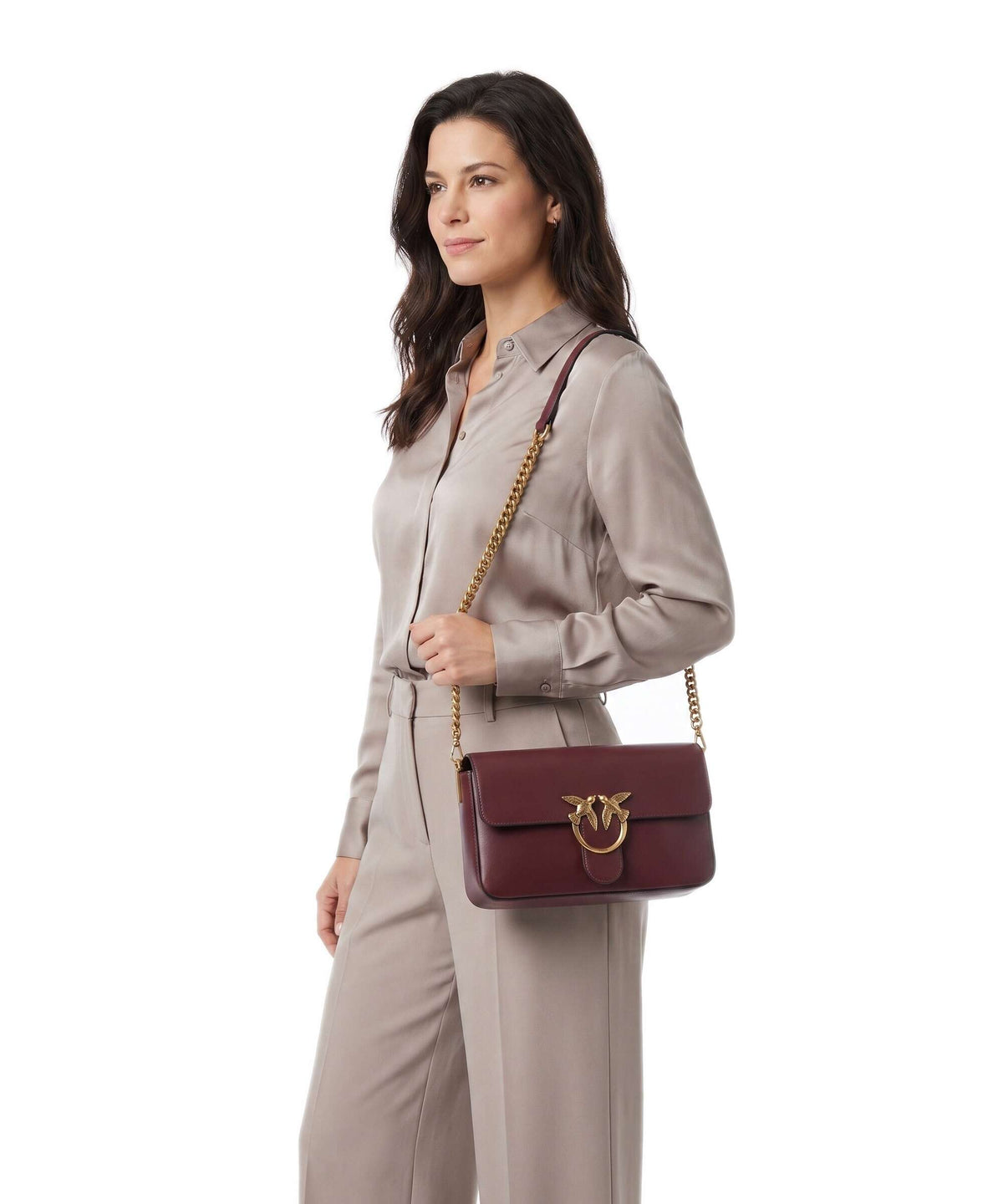 Pinko Love One Classic Slouchy Crossbody bag ribes intenso/antique gold