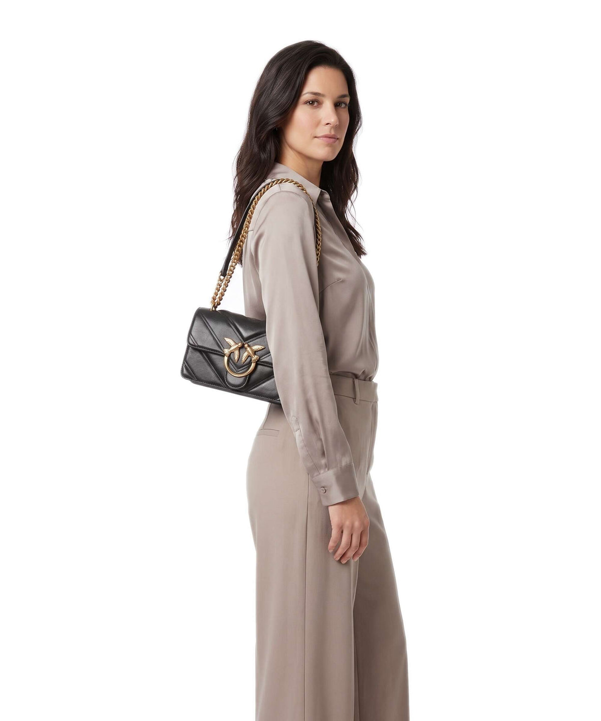 Pinko Love One Mini Crossbody bag marrone/caffe/antique gold