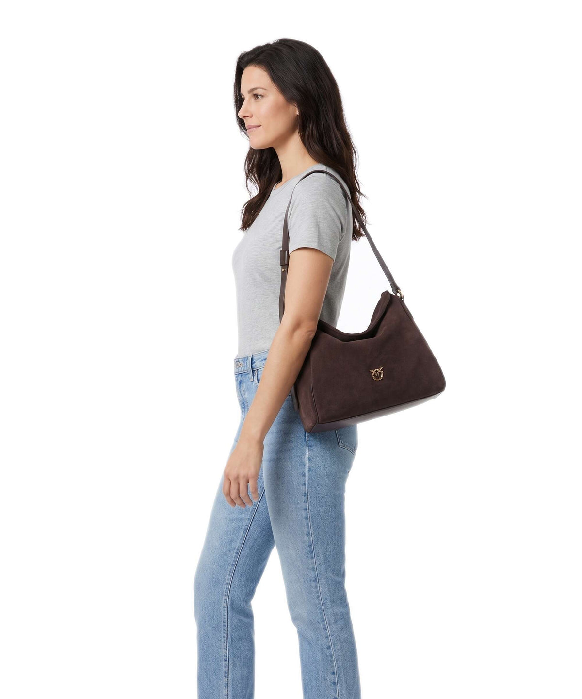 Pinko Leaf Big Hobo bag borgogna/antique gold