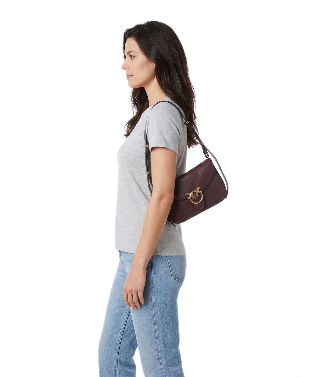 Pinko Love Mini Shoulder bag burgundy/gold