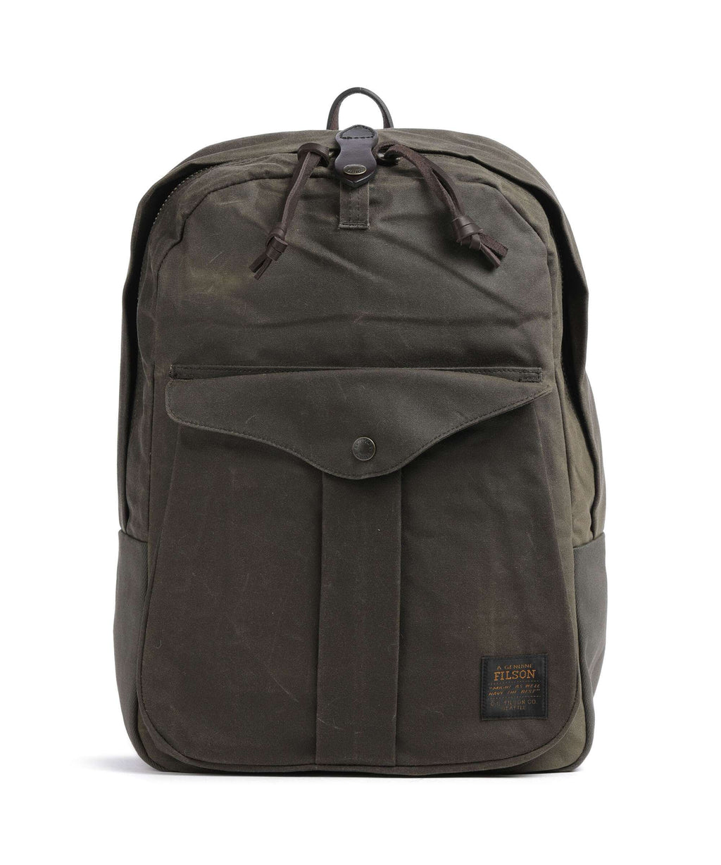 Filson Oil Finish Tin Cloth Journeyman Backpack otter green