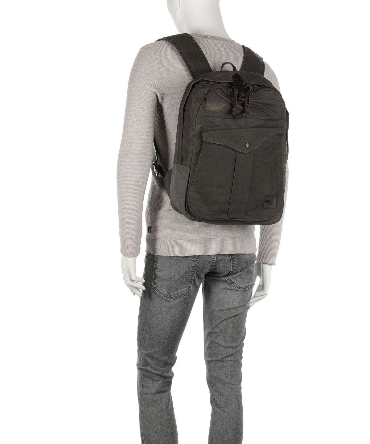 Filson Oil Finish Tin Cloth Journeyman Backpack otter green