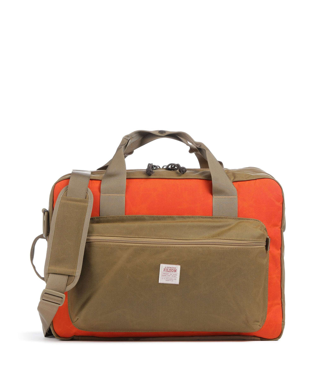 Filson Cordura Nylon Surveyor Pullmann Pack Backpack bag dark tan/flame