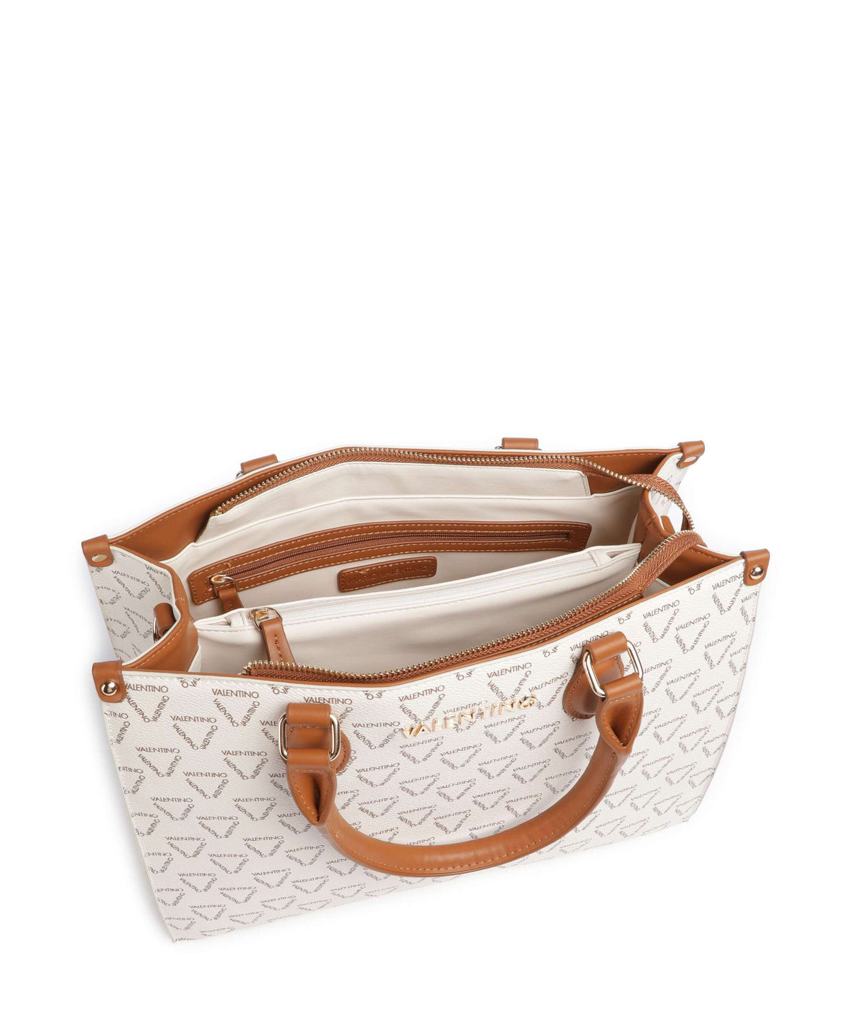 Valentino Bags Lady Re Handbag bianco/cuoio