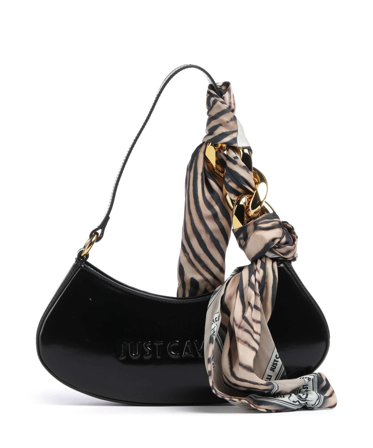 Just Cavalli Chain Foulard Shoulder bag black