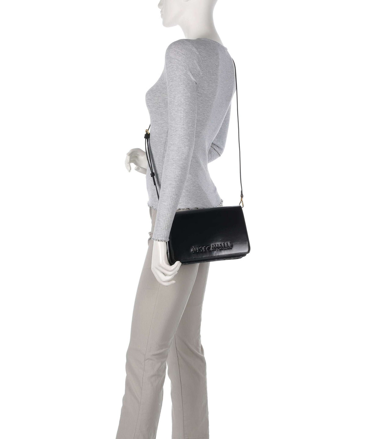 Just Cavalli Chain Foulard Shoulder bag black
