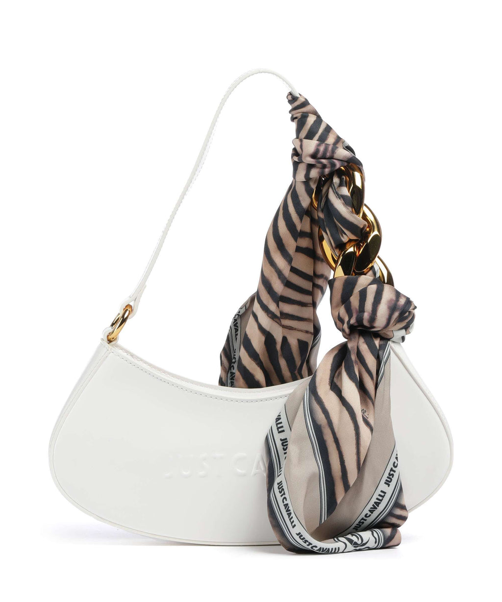 Just Cavalli Chain Foulard Shoulder bag white