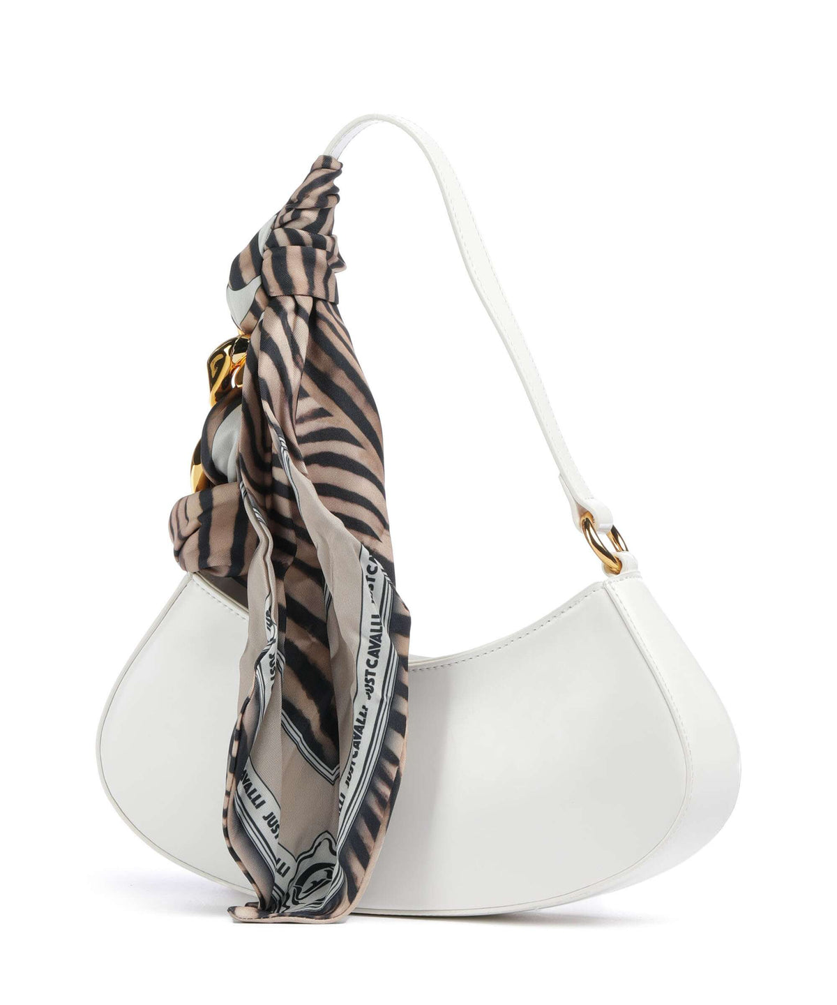 Just Cavalli Chain Foulard Shoulder bag white