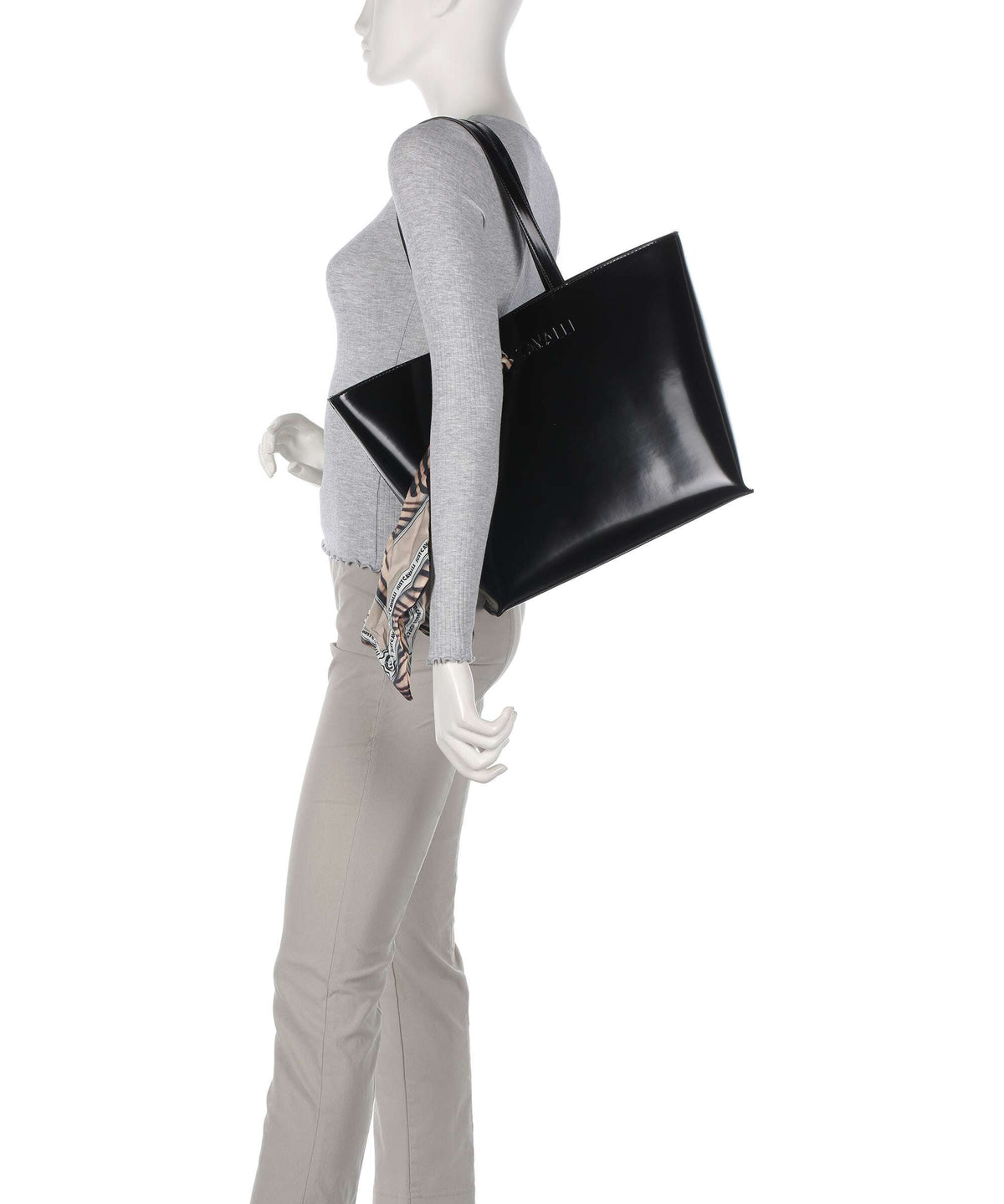Just Cavalli Chain Foulard Tote bag black