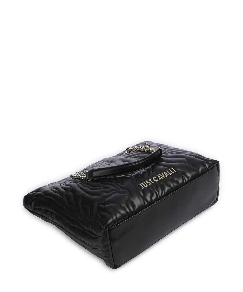 Just Cavalli Quilted Zebra Tote bag black