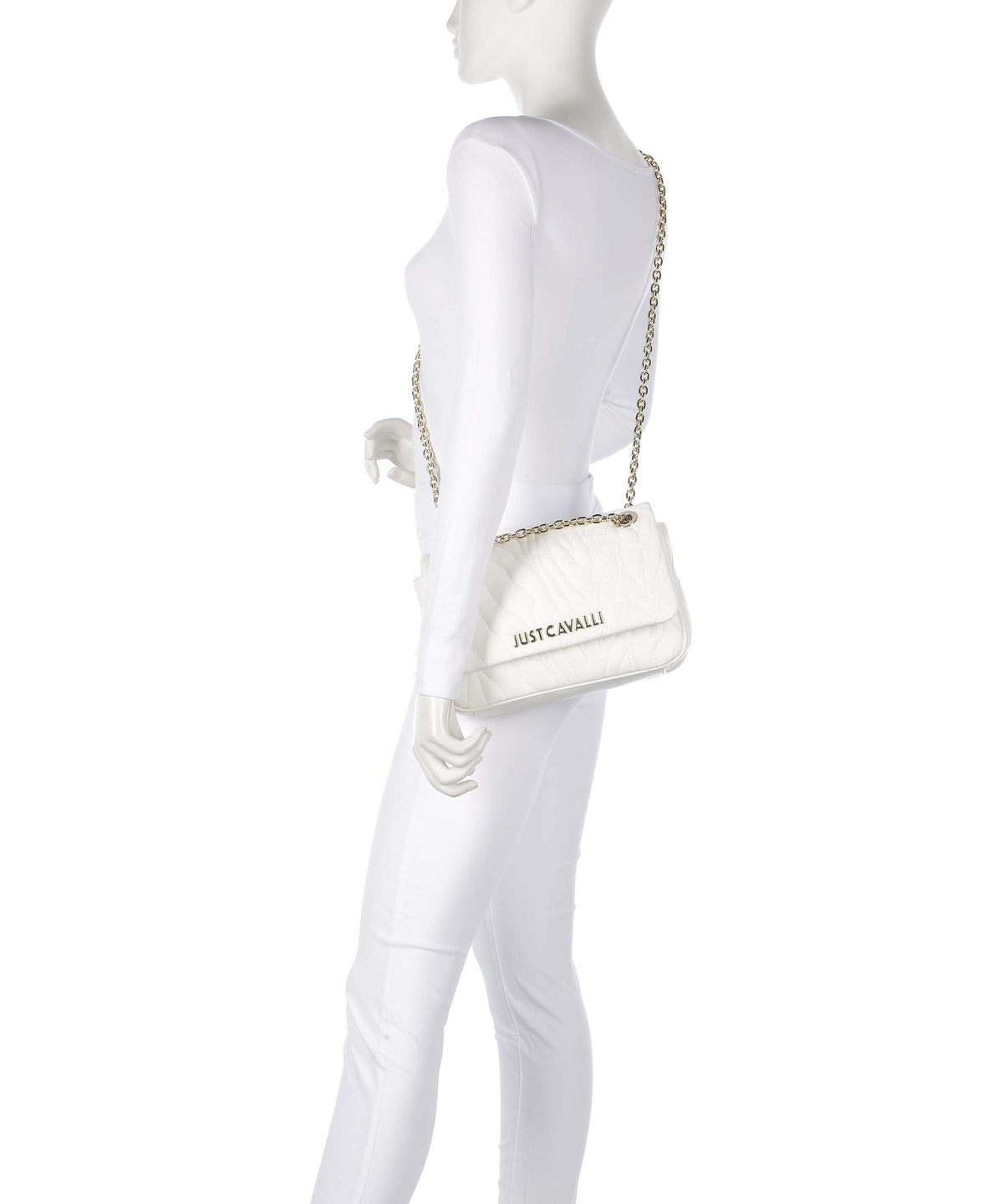 Just Cavalli Quilted Zebra Shoulder bag white