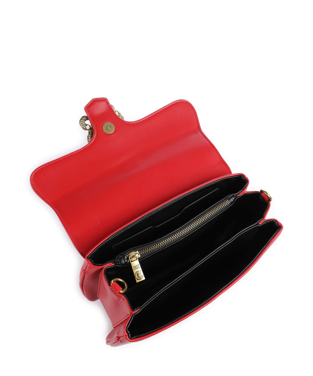 Just Cavalli Iconic Snakes Shoulder bag tango red