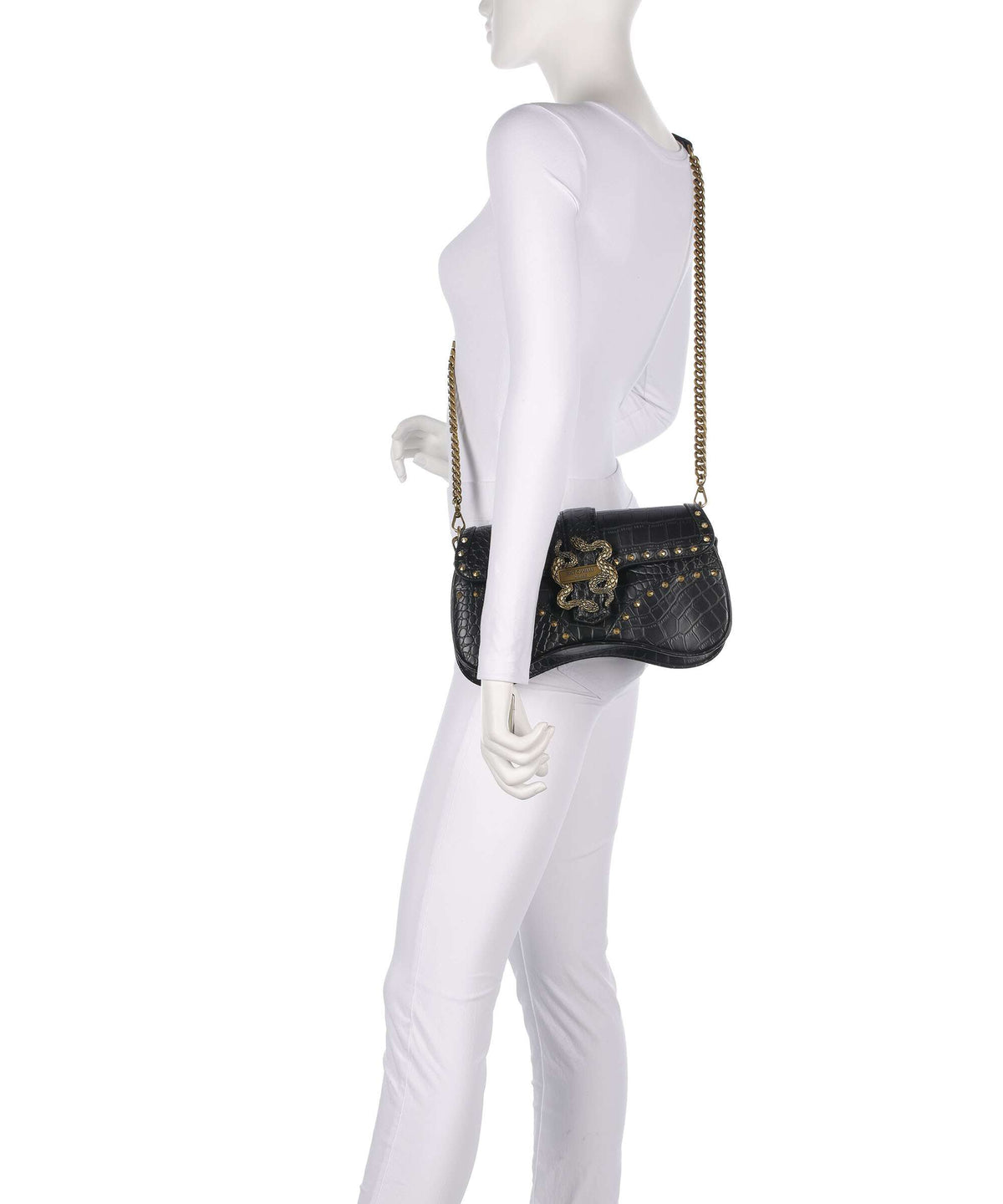 Just Cavalli Iconic Snakes Shoulder bag black