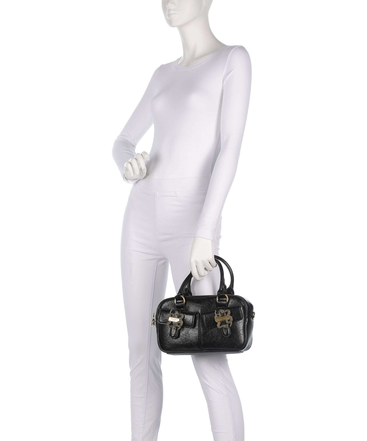 Just Cavalli Iconic Snakes Pockets Handbag black