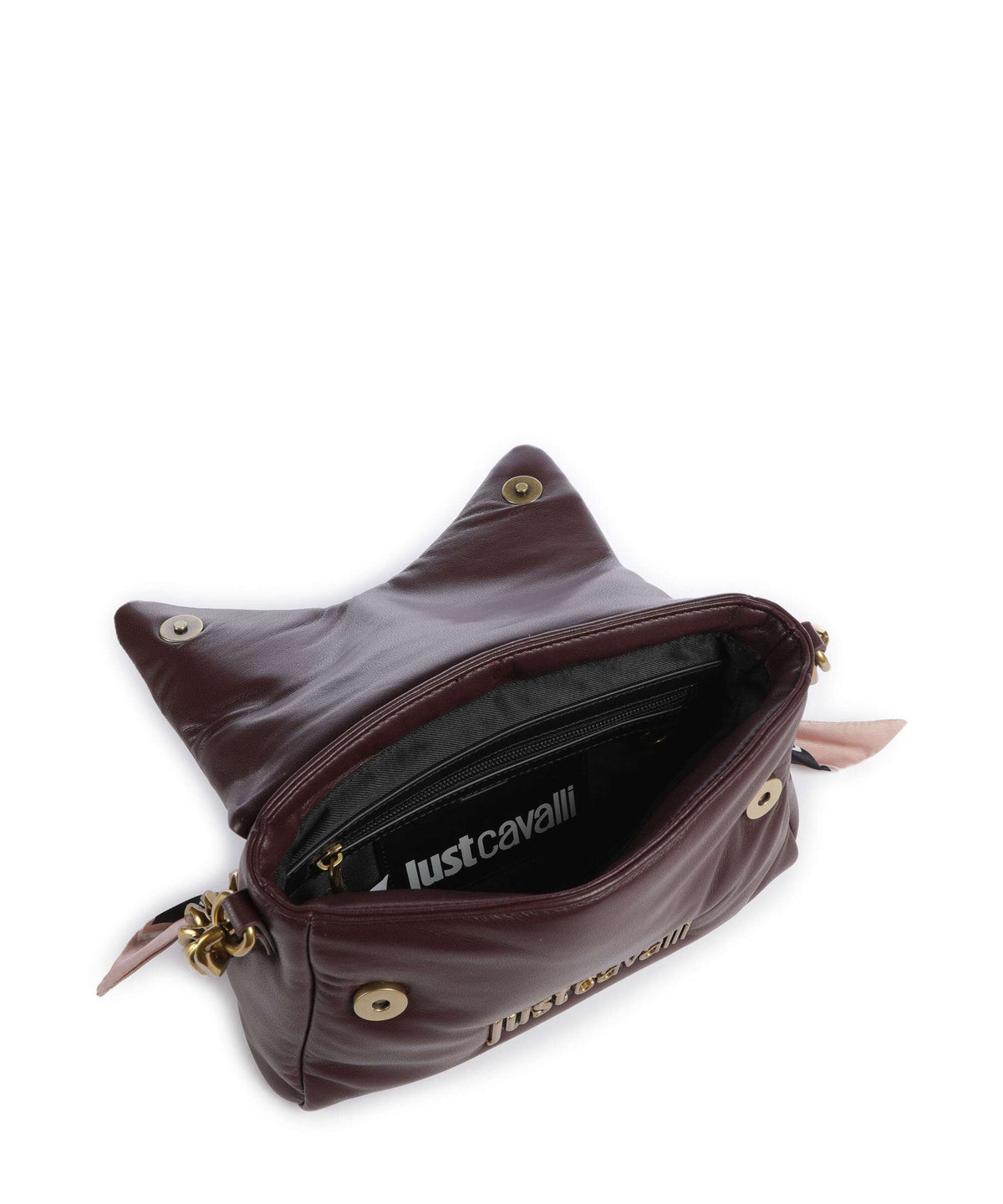 Just Cavalli Puffy Foulard Shoulder bag dark purple