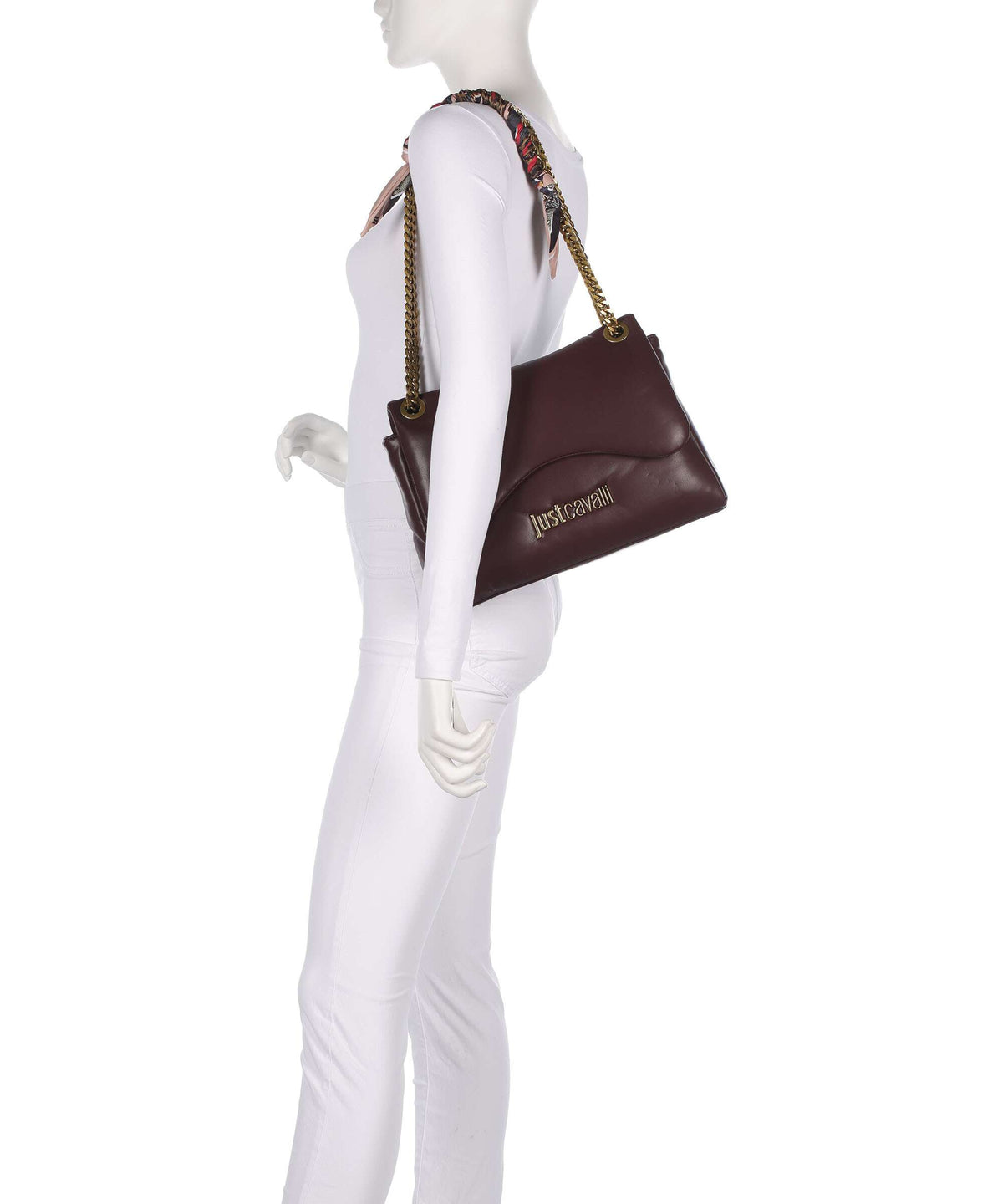 Just Cavalli Puffy Foulard Shoulder bag dark purple