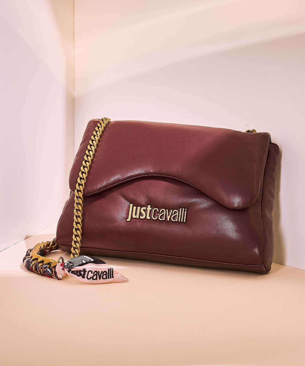 Just Cavalli Puffy Foulard Shoulder bag dark purple