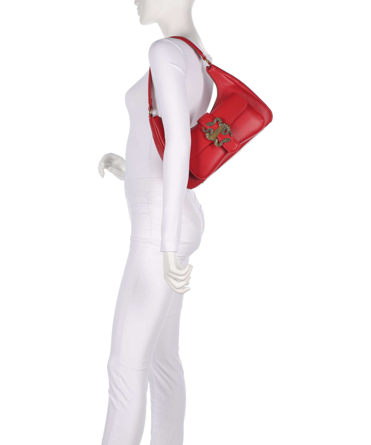 Just Cavalli Iconic Snakes Shoulder bag tango red