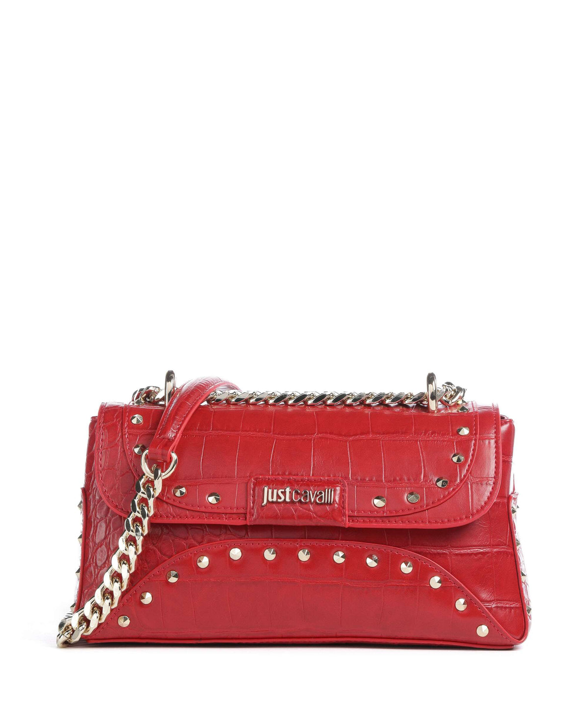 Just Cavalli Studs Shoulder bag tango red